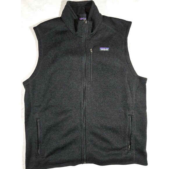 Patagonia Better Sweater Vest Fleece Full Zip Up Pockets Black Mens 2XL - Picture 1 of 10